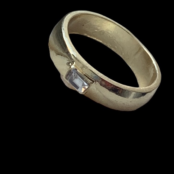 Clear Cubic Zirconia & Gold Plated Unisex Fashion Ring Woman’s Jewelry Mens Ring - Picture 3 of 5